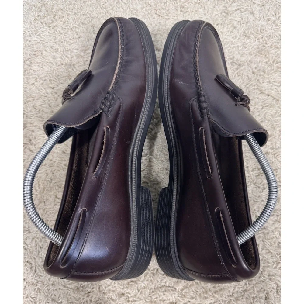 Rockport Burgundy Leather Whitlaw Tassel Loafers Men's 11 Slip On Comfort Career